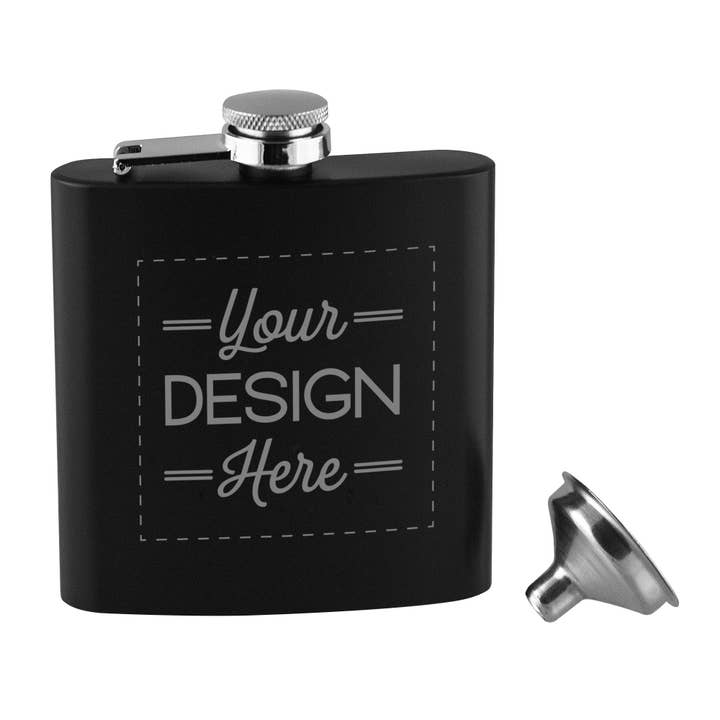 Susquehanna Glass Company - Wholesale Flask - Custom Artwork Metal Flask Set, 6 oz