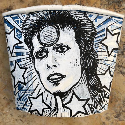 David Bowie Coffee Cup Portrait for wholesale by Coffee Cup Portraits