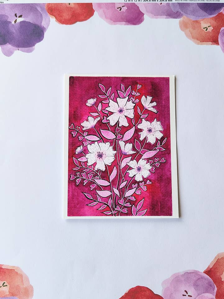 Violet Flowers greeting card| Floral Card| General Card for wholesale by Artcolorworks