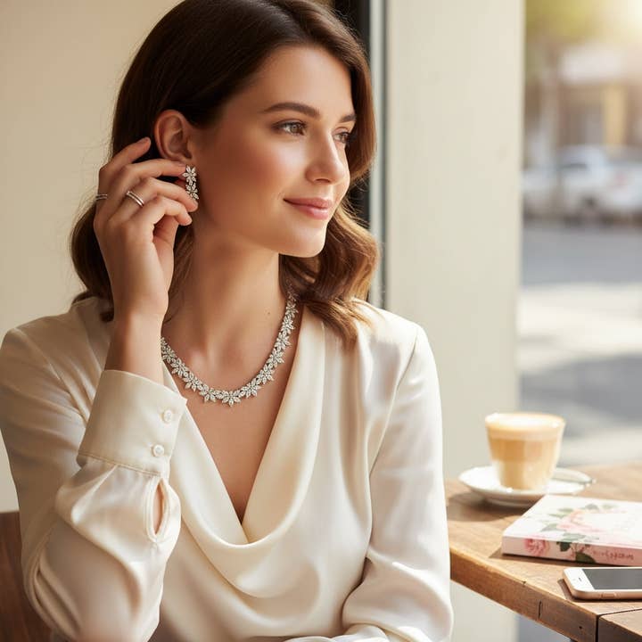 Collection CZ - Parure de Collier avec Pierre Précieuse - CZNK28 pour la vente par Athena Bridal Jewellery