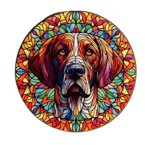 Pointer Stained Glass Effect Coaster for wholesale by Dogcrafts