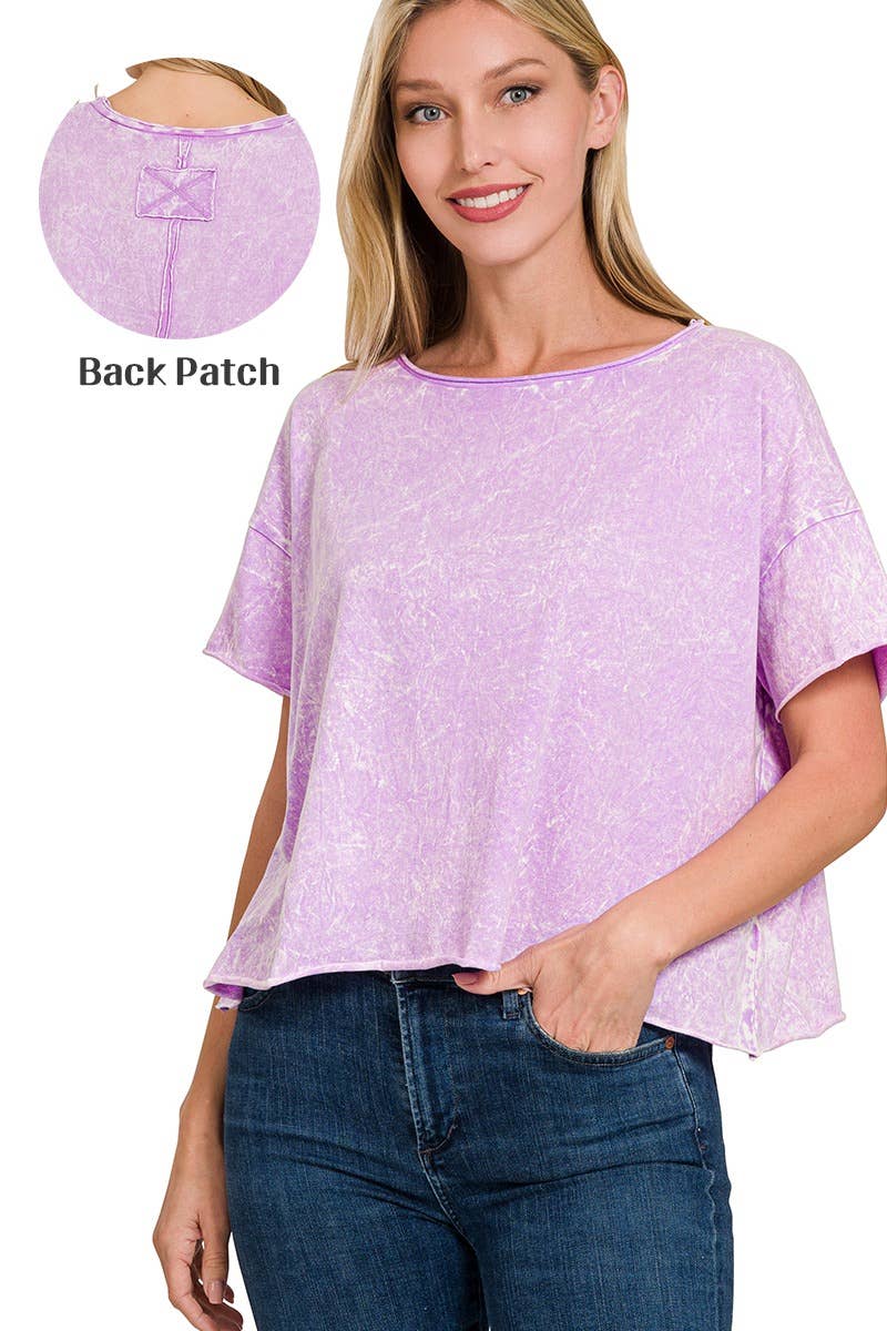 42POPS - Wholesale Knit Top - Women's - `.Washed Crew Neck Crop TShirt24