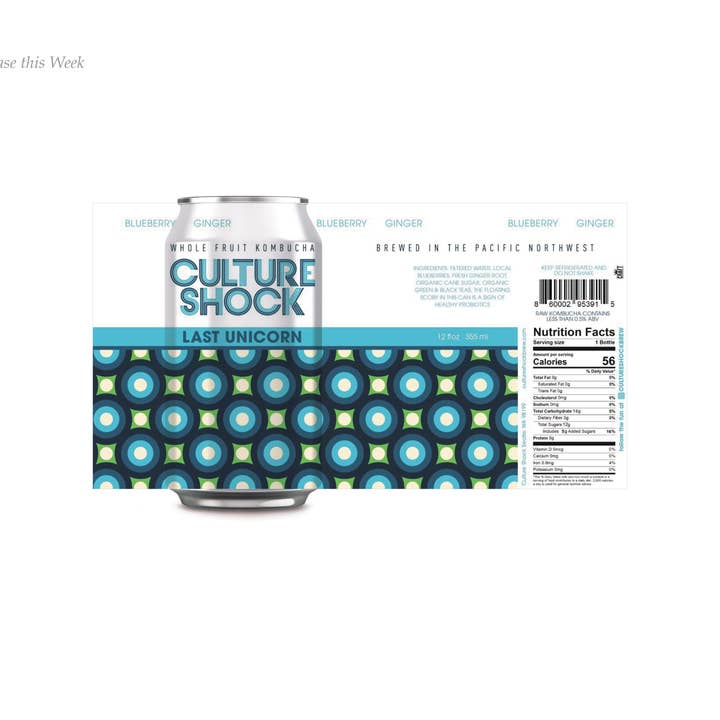 Culture Shock Brew - Wholesale Kombucha - Kombucha, Last Unicorn, blueberry ginger3