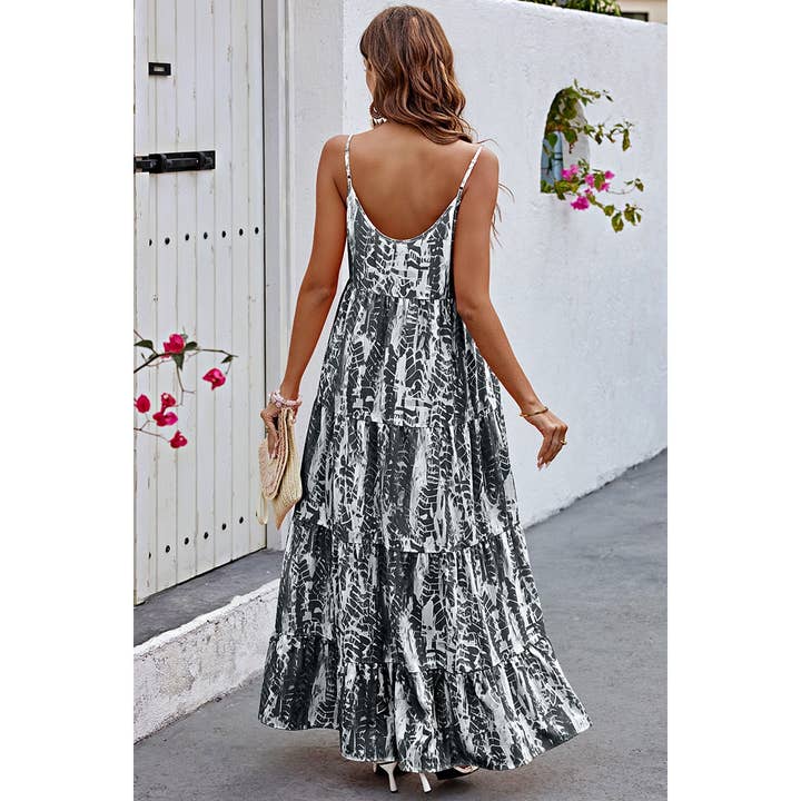 Supreme Fashion - Wholesale Dress - Women's - Allover Print Sleeveless Pockets Color Block Dress