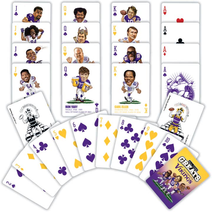 Masterpieces Puzzles - Wholesale Playing Cards - Minnesota Vikings All-Time Greats Playing Cards