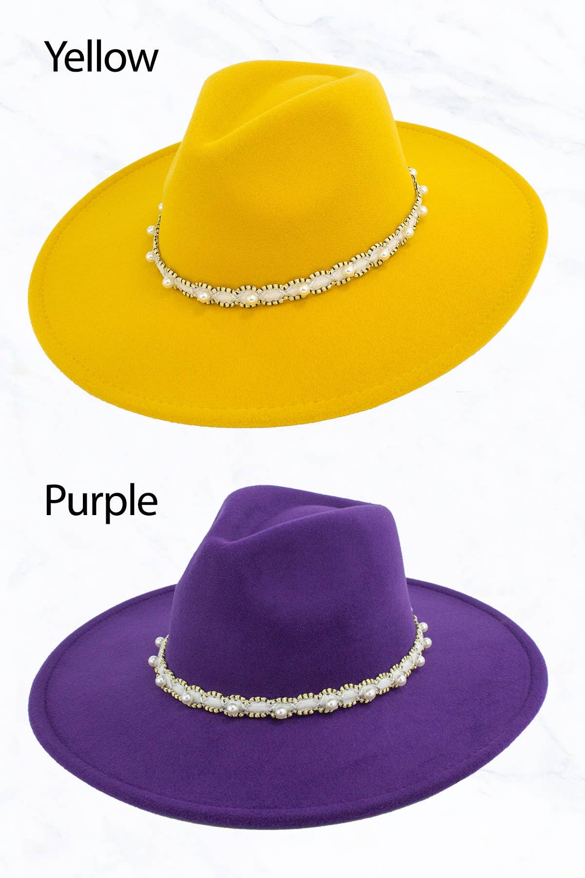 Suzie Q USA - Wholesale Fedora - Women's - Big Brim Peach Heart Top Jazz Hat with Pearl Belt29