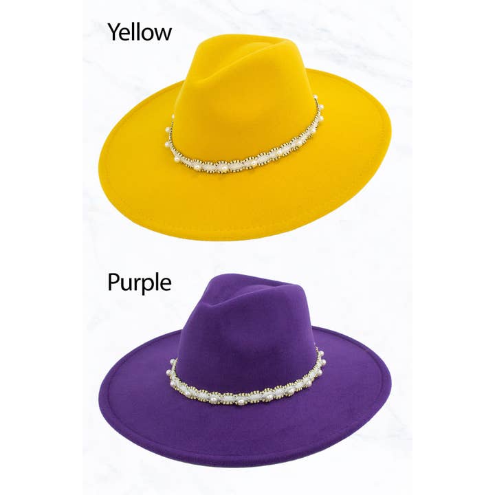 Suzie Q USA - Wholesale Fedora - Women's - Big Brim Peach Heart Top Jazz Hat with Pearl Belt29