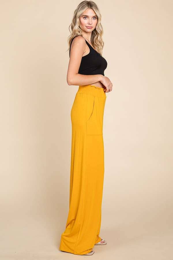 Culture Code - Wholesale Pants - Women's - CAP1848 - SMOCKING WAIST WIDE POCKET PANTS14