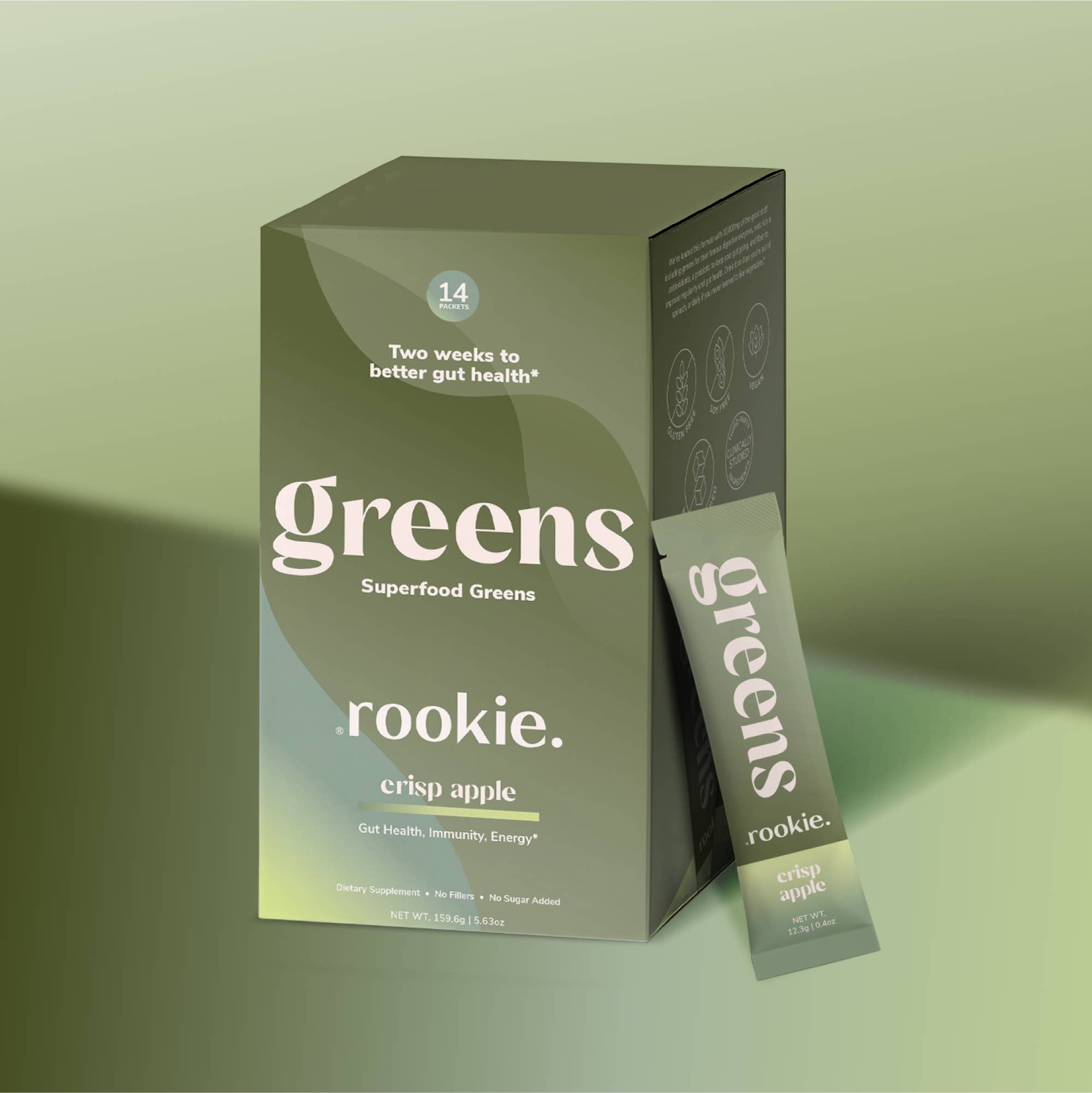Rookie Wellness - Wholesale Protein/Superfood Powder - Crisp Apple Greens Superfood Powder Mix: Gut & Immune Health