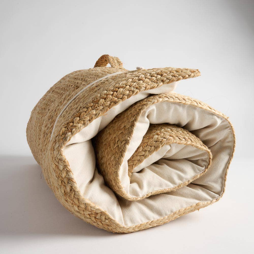 Jute Ivory Cotton Beach Mat for wholesale on Faire4