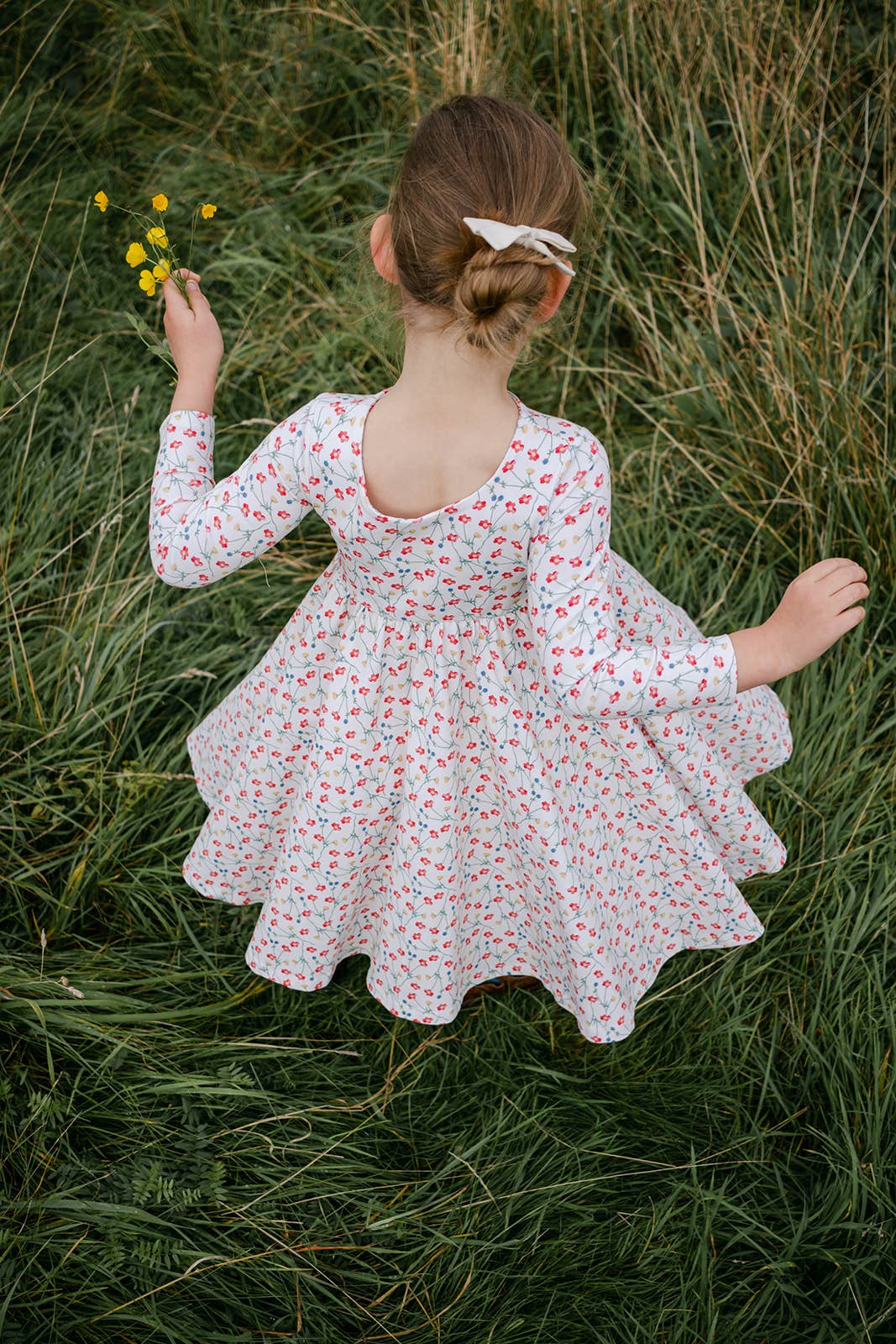 Floras – wholesale Dress – Kids – Twirl Dress - Cream Poppy11