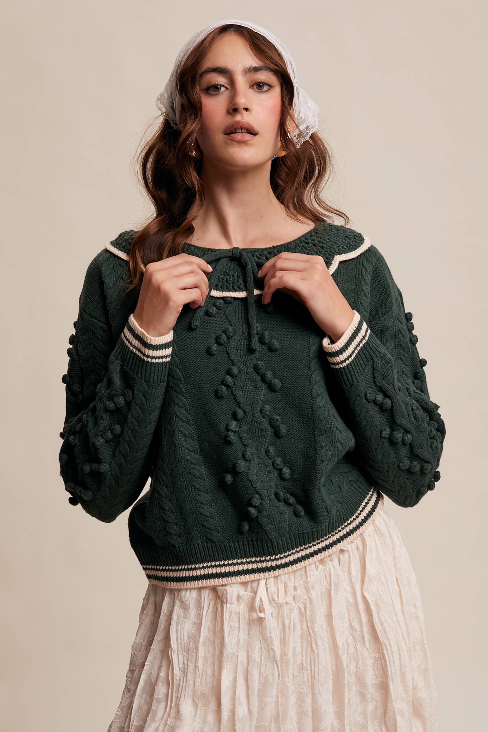 Listicle - Wholesale Knit Sweater - Women's - Pom Pom Cable Knit Sweater10