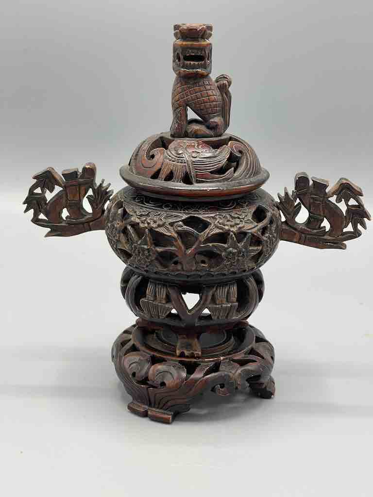 The Niger Bend – Großhandel Räucherstäbchenhalter – Weihrauchbrenner aus Speckstein mit Löwenkopf auf einem Ständer, Vietnam0