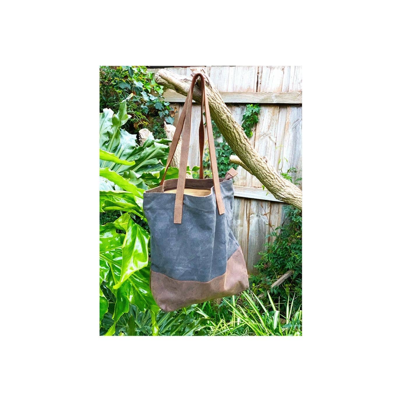 MLC – wholesale Tote bag – Women's – BLue Canvas Leather Tote Bag0