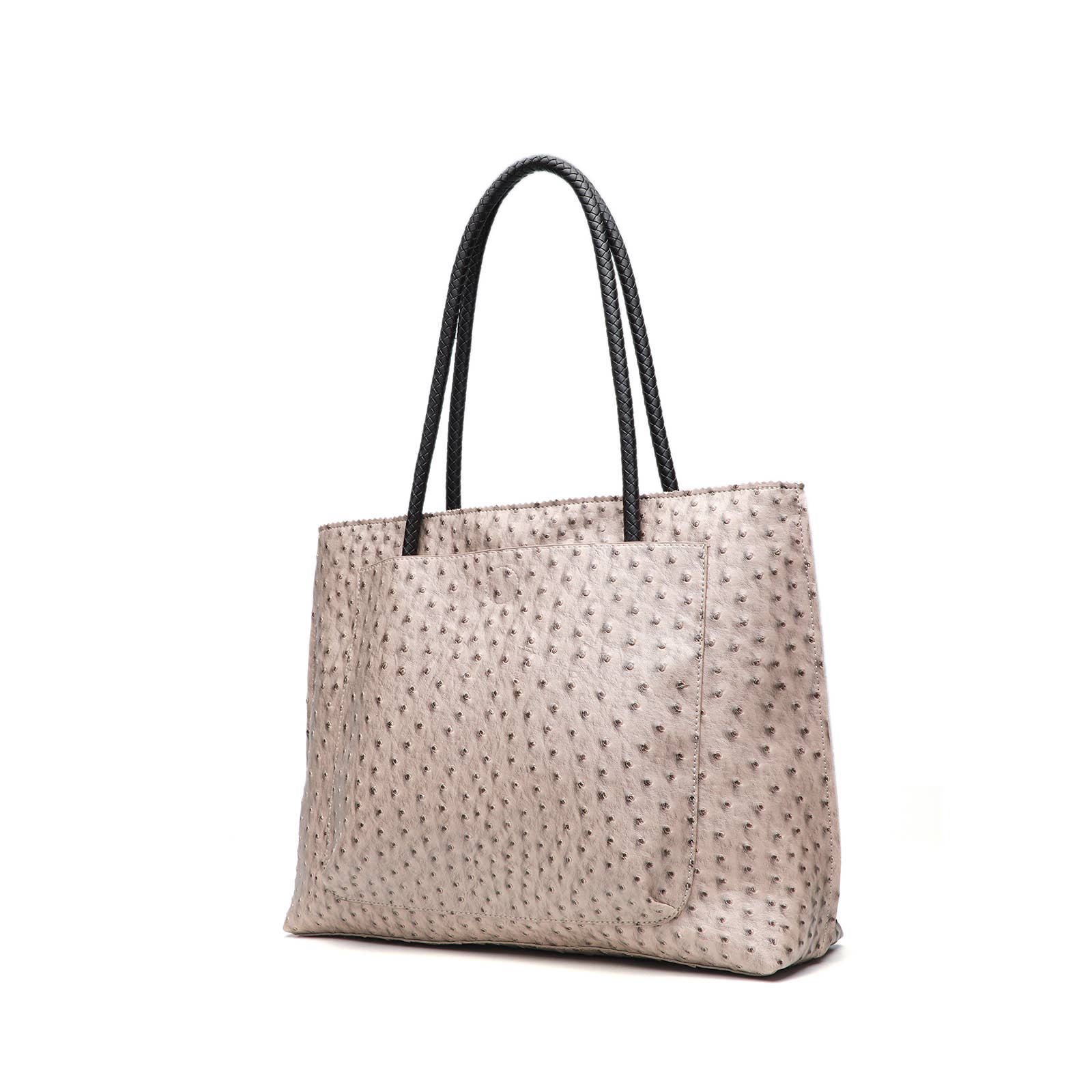 22 Tote - Wholesale Tote Bag - Women's - Deluxe Ostrich Tote Bag with Braided Handles & Multi-Pockets14