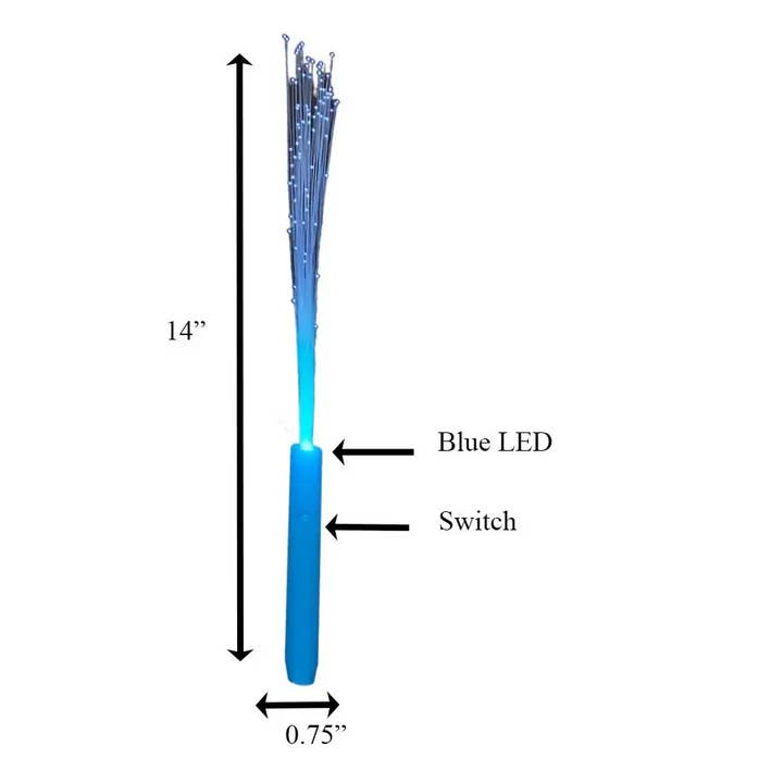 Blinkee.com, LLC - Wholesale Light-up toy – Kids & baby - Blue Fiber Optic Wands with Blue LEDs2