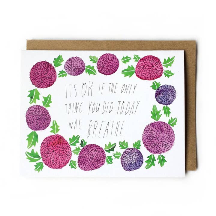 It's Ok if The Only Thing You Did Today Greeting Card for wholesale by Honeyberry Studios
