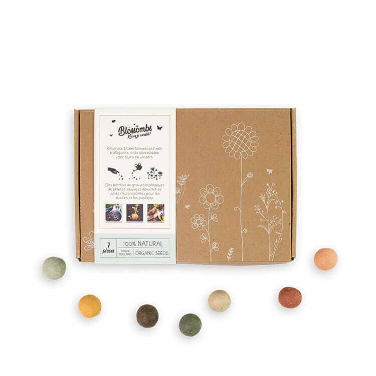 Blossombs - Wholesale Plant Seeds - Small Organic Gift Box with 7 seed bombs1