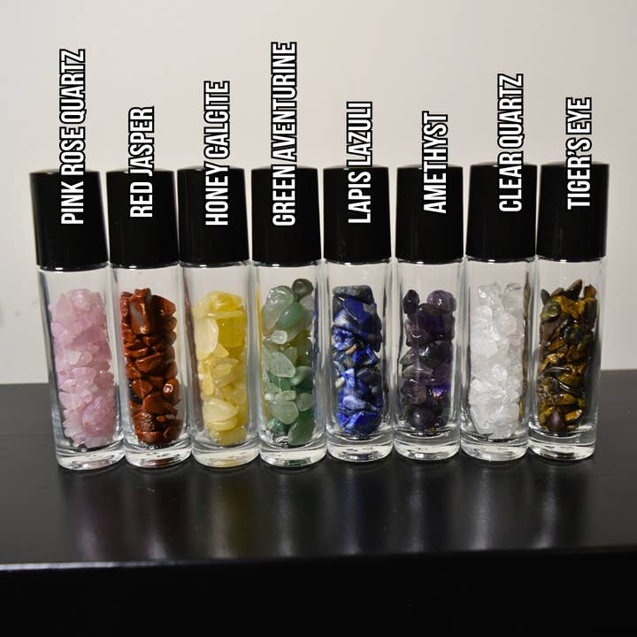 8 stk. tomt rullekuglesæt – glasruller med krystaller for engroshandel hos Mystic Showers