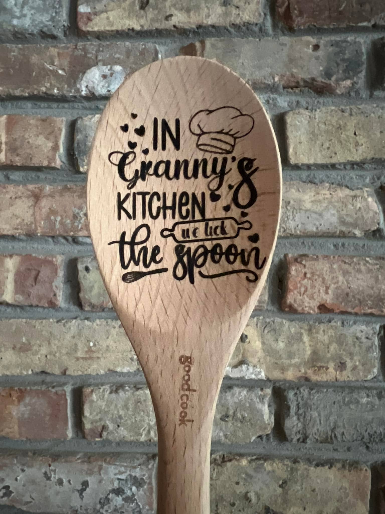 Rockin’ Bobbins - Wholesale Kitchen Spoon - In Granny's Kitchen We Lick the Spoon Wooden Spoon Engraved0
