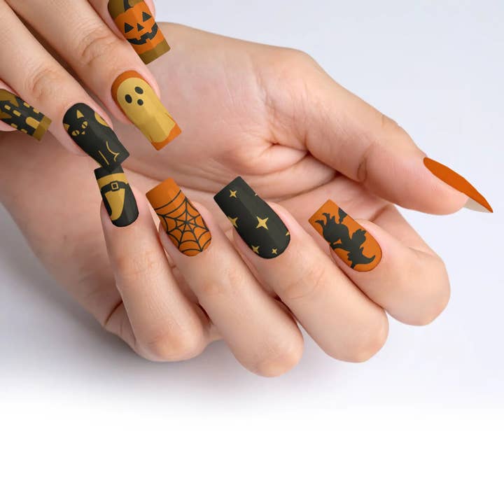 FYNE BODY - Wholesale Press-on/fake nails - Ghoul's Gold Glamour Halloween Press-On Nails18