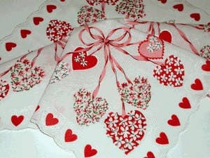 MOMENTS IN THYME - Wholesale Valentine's Day Card - The Kiss Valentine Keepsake Hanky Card1