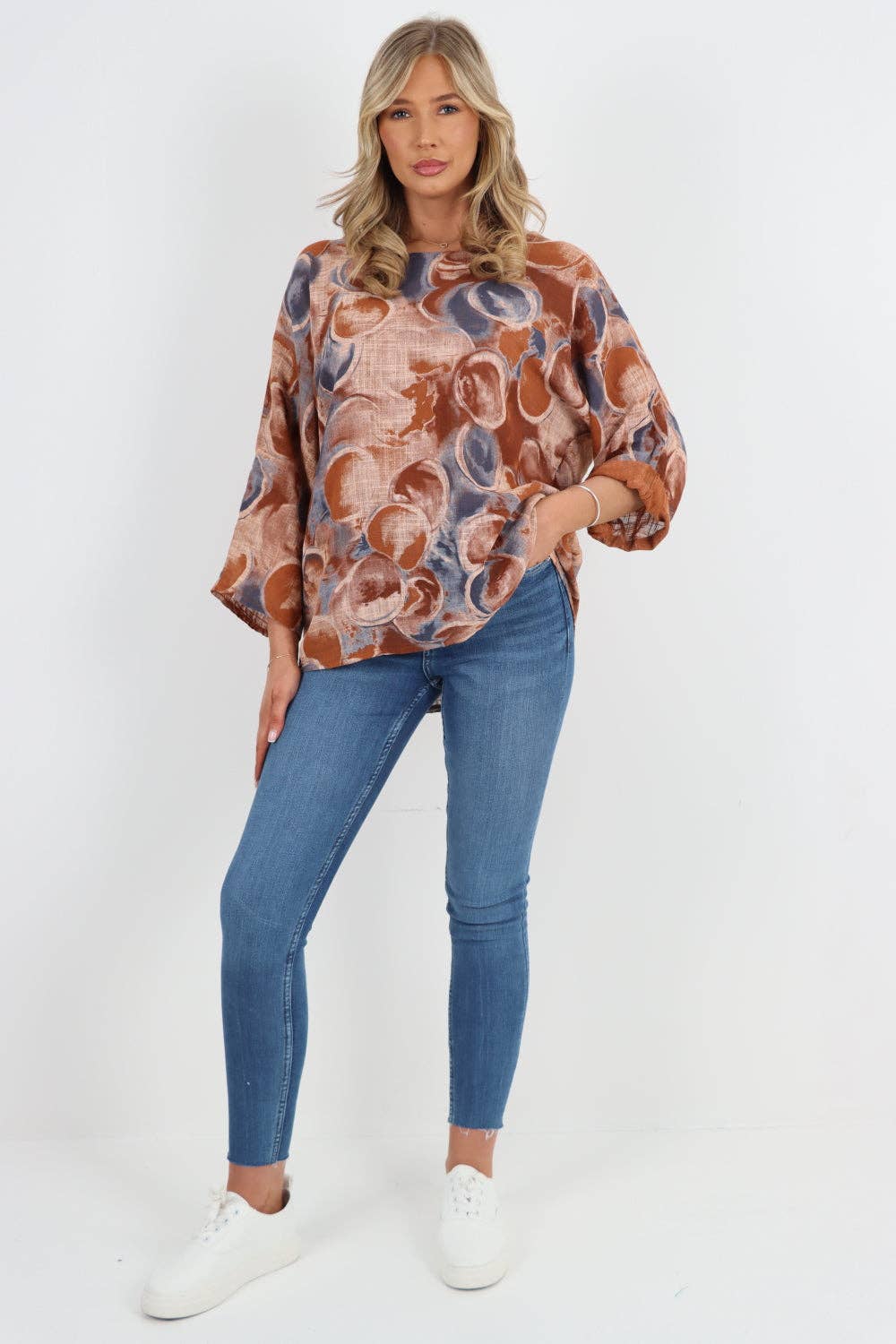 Miss Bold – wholesale Blouse – Women’s – Italian Circle Print Cotton Top53