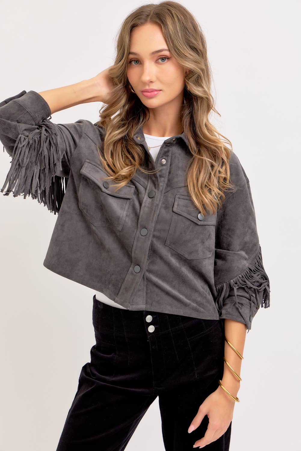 Sweet Lovely by Jen – Großhandel Hemdjacke/Shacket – Damen – Western-inspirierte Wildleder-Shacket55