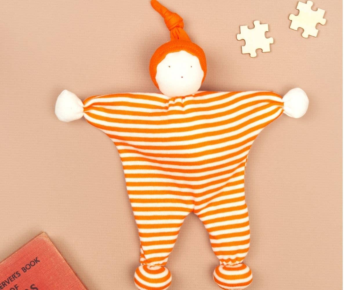 Best Years Ltd – wholesale Clutching toy – Baby – Baby Comforter / Sleeping Lovey Organic Cotton Bright Orange0