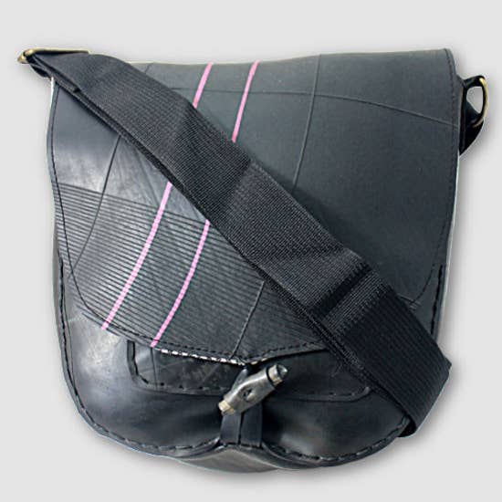 Ganesh Himal Trading - Wholesale Crossbody Bag - Women's - Handcrafted Recycled Rubber Crossbody Bag w Removable Strap4