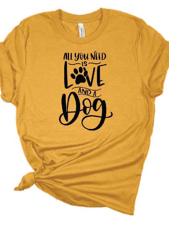 ALLES WAS DU BRAUCHST IST LIEBE UND EIN HUND für den Großhandel von Bearded Bird Apparel