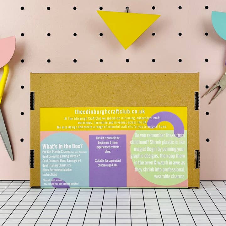 The Edinburgh Craft Club - Wholesale DIY craft kit - Shrink Plastic Earrings Kit2