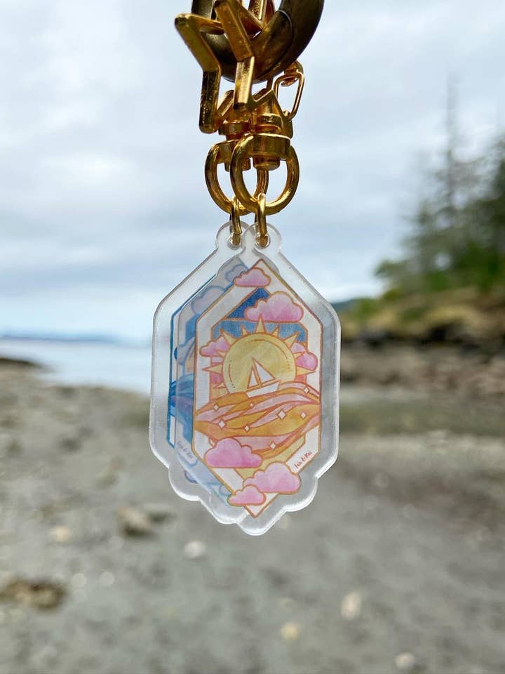 Llavero acrílico Sun & Moon para venta al por mayor de fox & koi: stickers and pins
