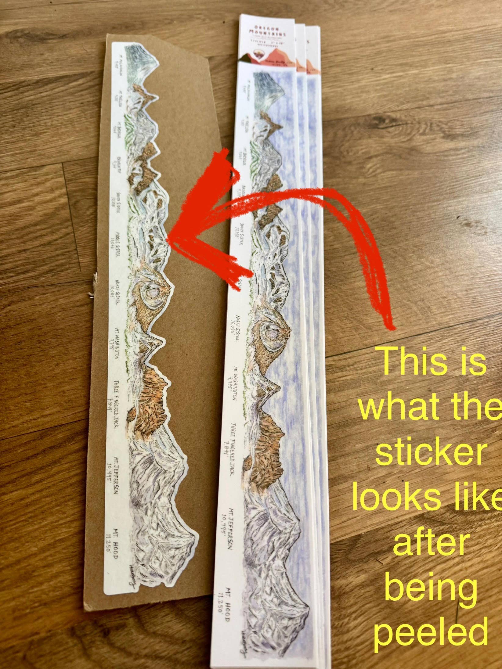 Hiker Booty - Wholesale Sticker - Oregon Mountainscape Die Cut Sticker3