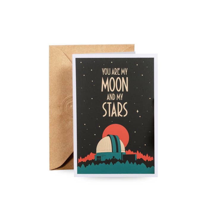 Månen og stjerner lykønskningskort for engroshandel hos Gold St. Press