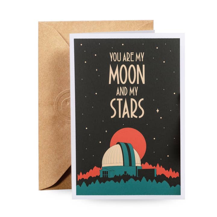 Moon And Stars Greeting Card for wholesale by Gold St. Press