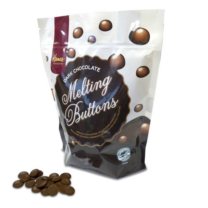 UK ONLY. Dark Chocolate Melting Buttons for wholesale by Hames Chocolates