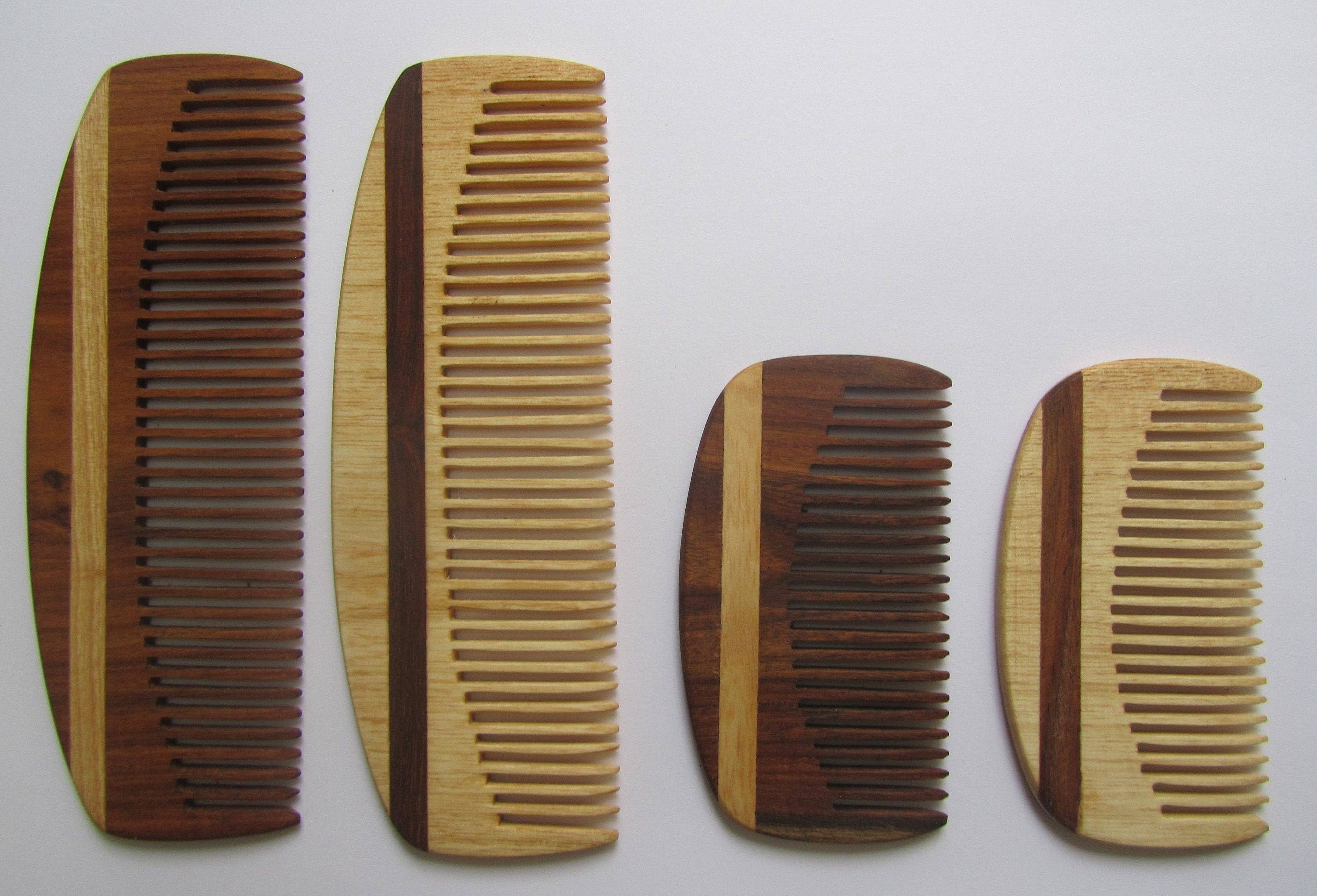 WOODEN TIES & GIFTS - Wholesale Beard Brush/Comb - Handmade, Wooden Hair Beard Comb Anti Static Fine tooth or W6