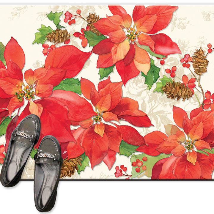 Grand Poinsettia 30" x 20" Decorative Comfort Floor Mat for wholesale by Conimar Promotions