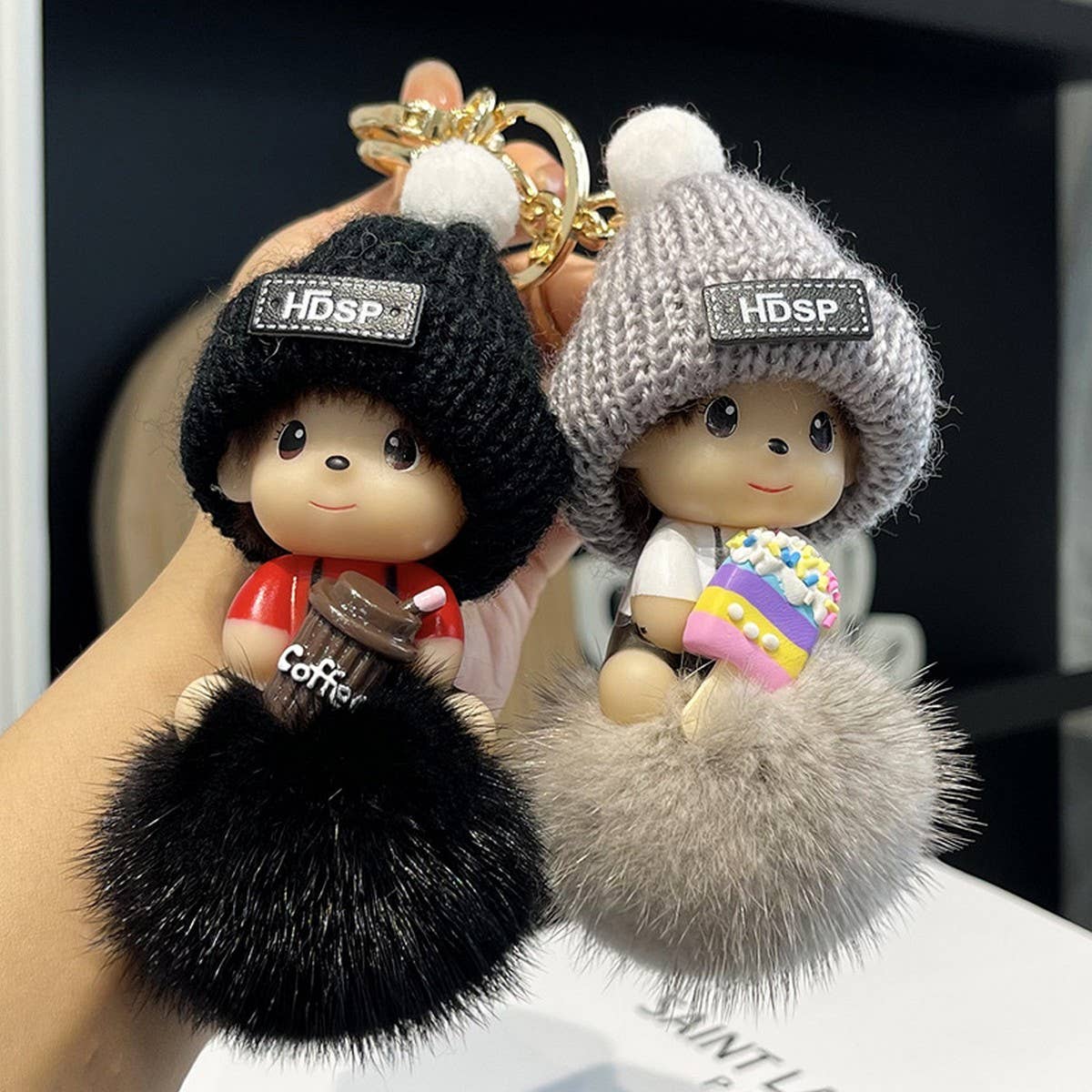 ACCITY - Wholesale Keychain - Unisex - CUTE CARTOON MONCHHICHI CAR KEYCHAIN PENDANT_CWMM25029