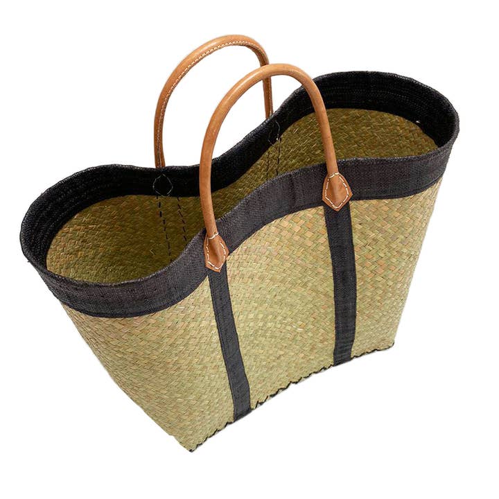 Le comptoir de la plage - Wholesale Beach Bag - Natural Tsimgy bag and rabane band, assorted lot6