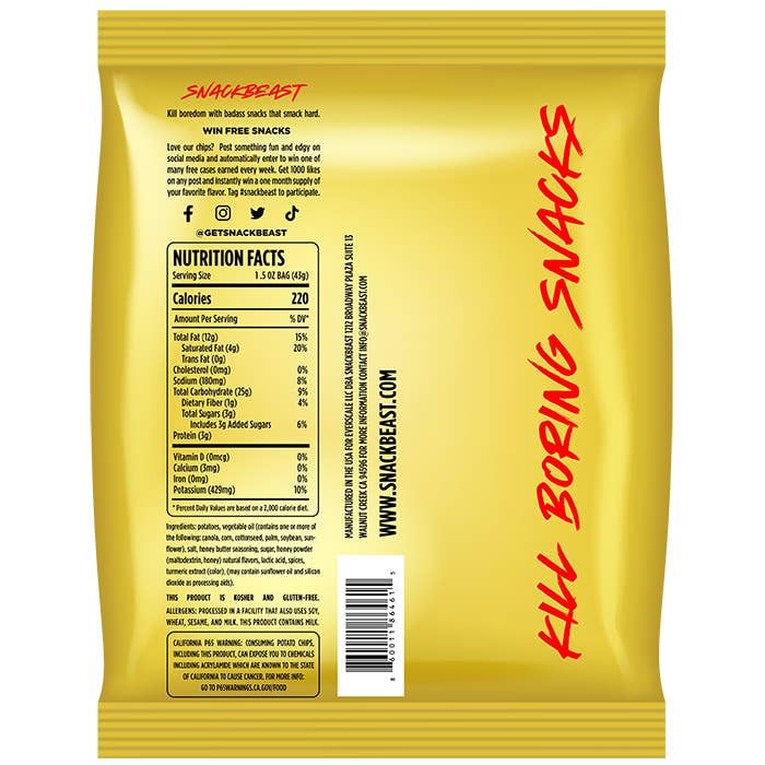 Snack Beast - Wholesale Chips - Show Me The Honey - Honey Butter Ridged Chips1