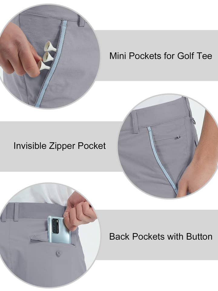 Qing Dao Lai Si Ma Te Fang Zhi You Xian Gong Si - Vente Short de sport – homme - Short de golf stretch pour hommes avec poches, taille élastique27