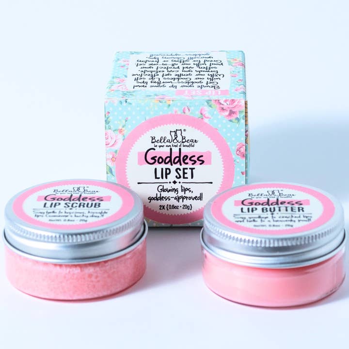 Bella & Bear - Wholesale Lip Scrub/Polish - Goddess Lip Set | Lip Scrub & Lip Butter | Gift Set