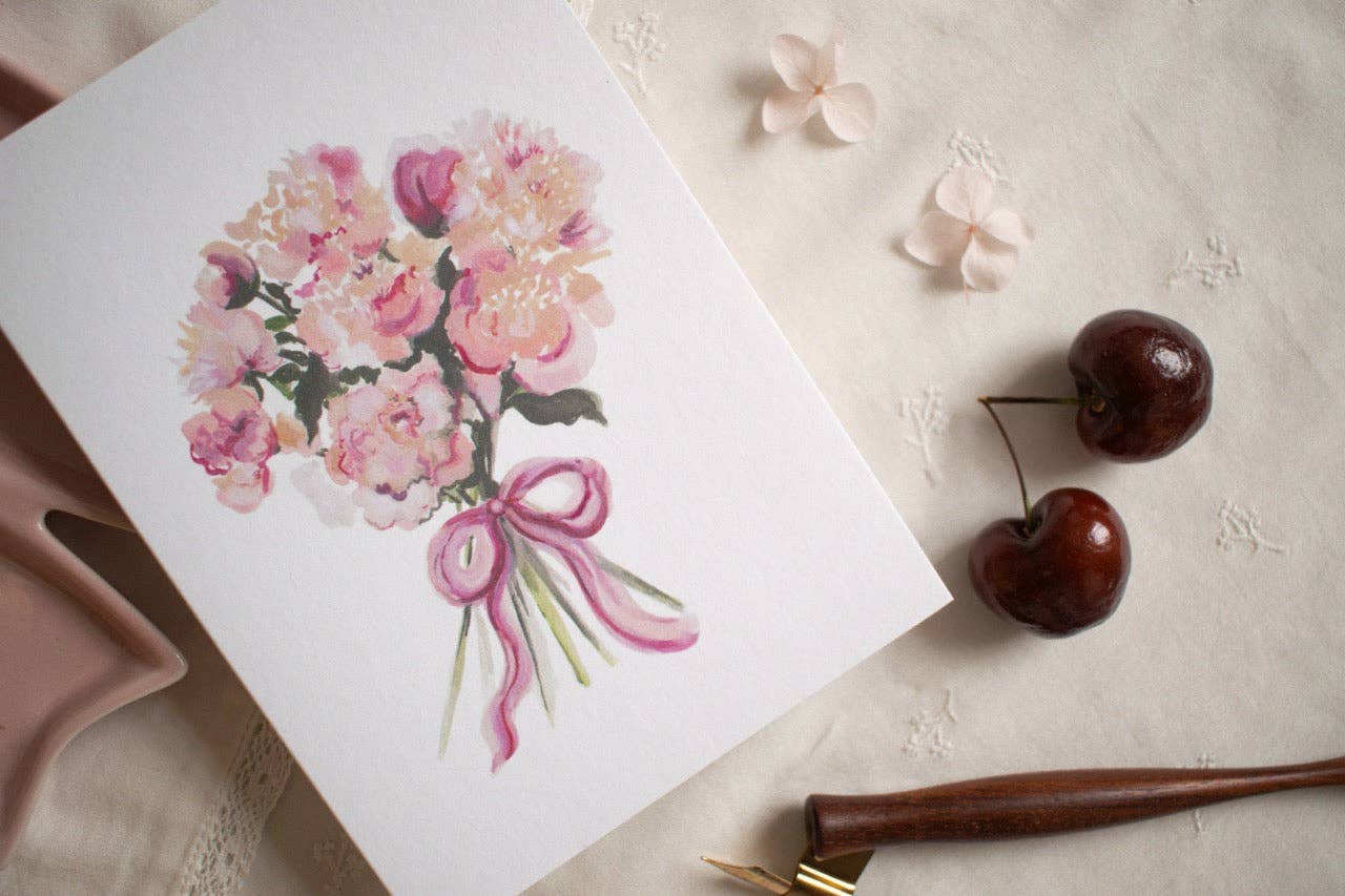 La la lu – wholesale Everyday greeting card – Peony Greeting Card1