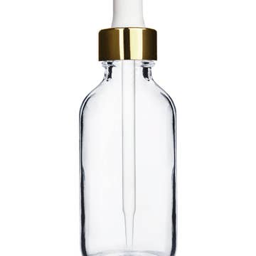 Best Bottles - Wholesale Essential Oil Holder - Boston Round Clear Bottle - 60ml (Multiple Dropper Colors)