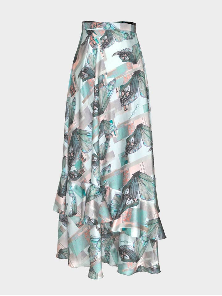 VUELO SKIRT - Stampa Ala Farfalla Menta per la vendita all'ingrosso da parte di Carolina Estefan