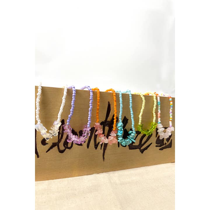 Islandhaze - Wholesale Beaded/Pearl Necklace - Rice Beads with crystal stone necklace9