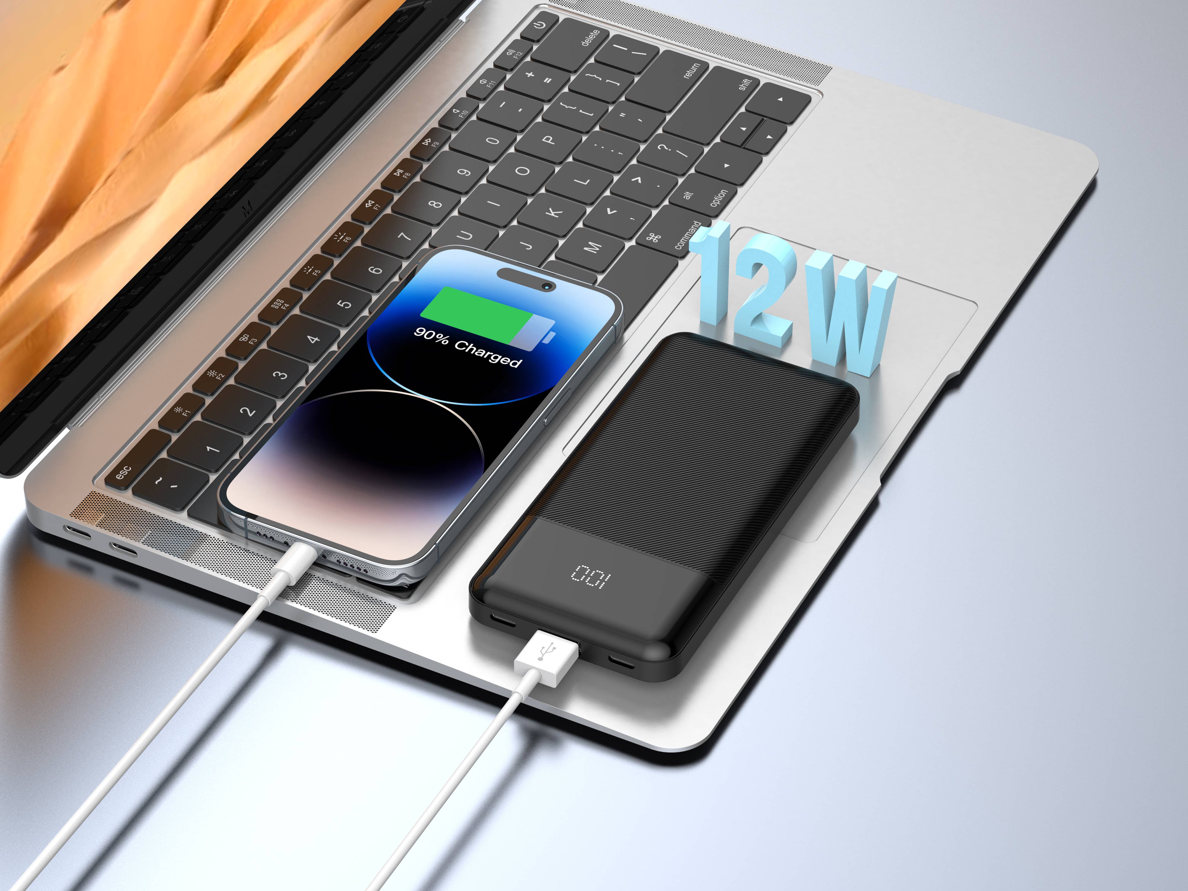 TECHANCY - Vendita all'ingrosso Caricatori portatili - Techancy Power Bank TF2785, 10000mAh, Ricarica Rapida 12W, 2.42