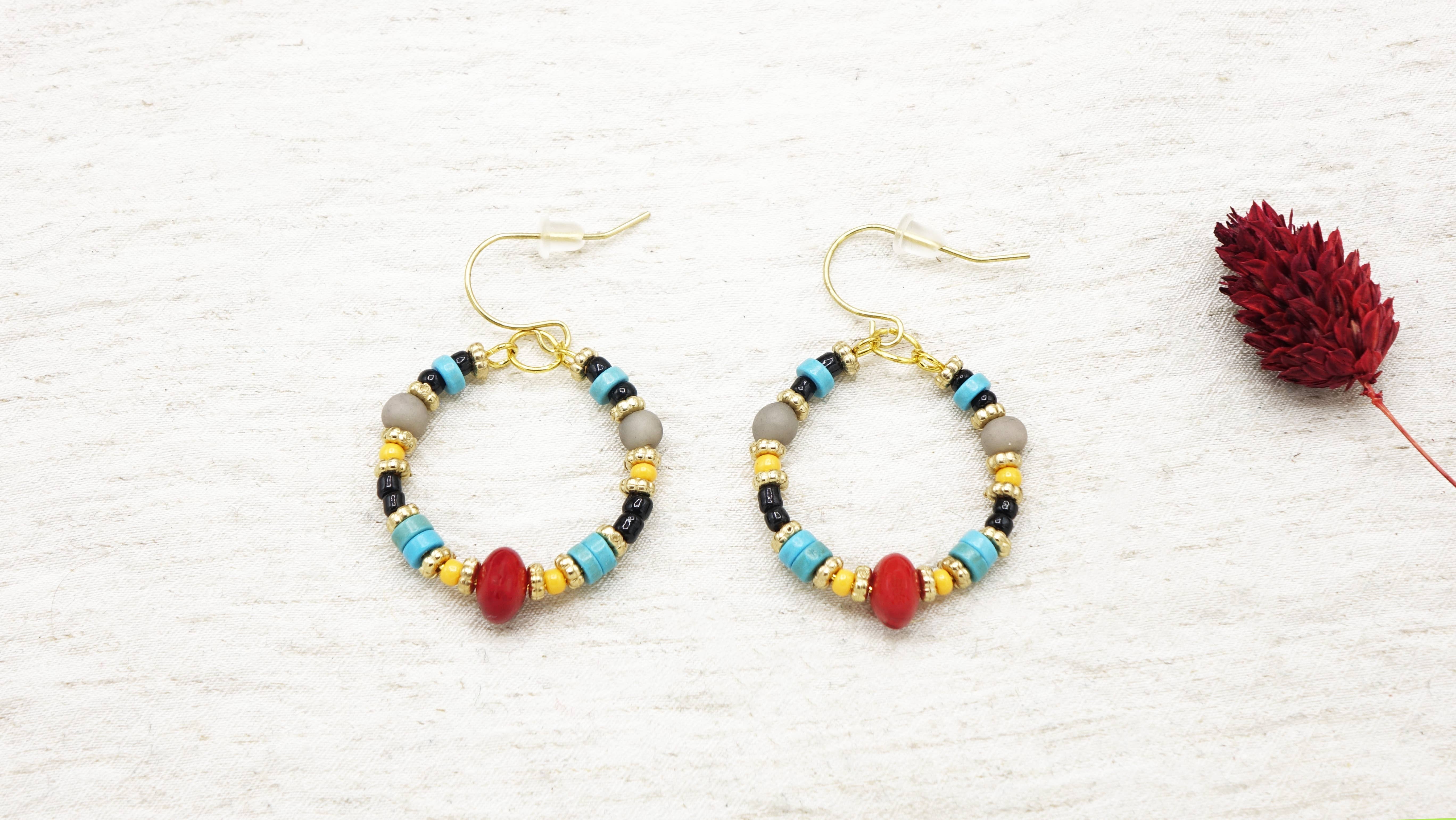 Verna Artisan Works - Wholesale Dangle Earrings - Boho Beaded Colourful Earrings1